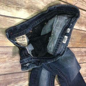 Miss Me, fun stitching on back pocket, bootcut